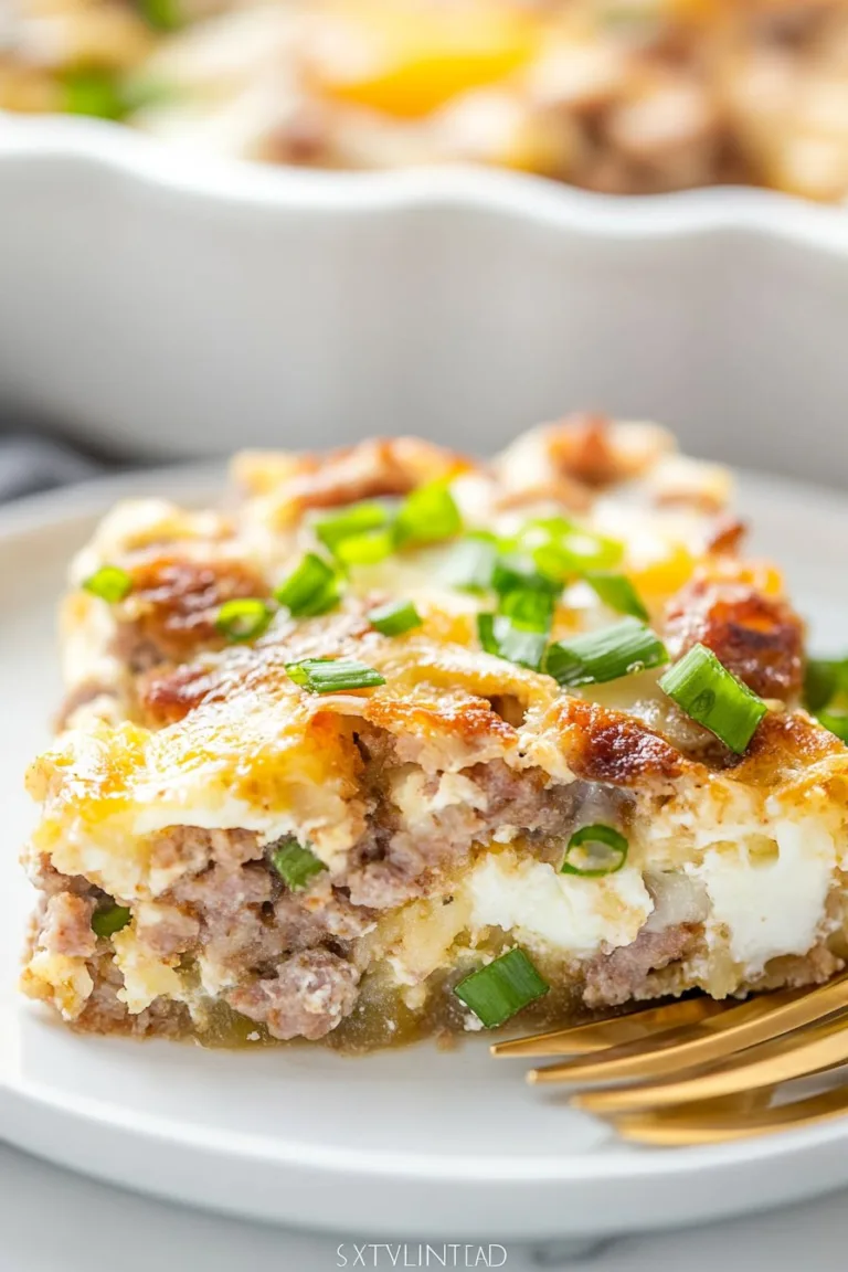 Hashbrown Breakfast Casserole with Eggs and Sausage (Whole30, Dairy Free, Gluten Free)